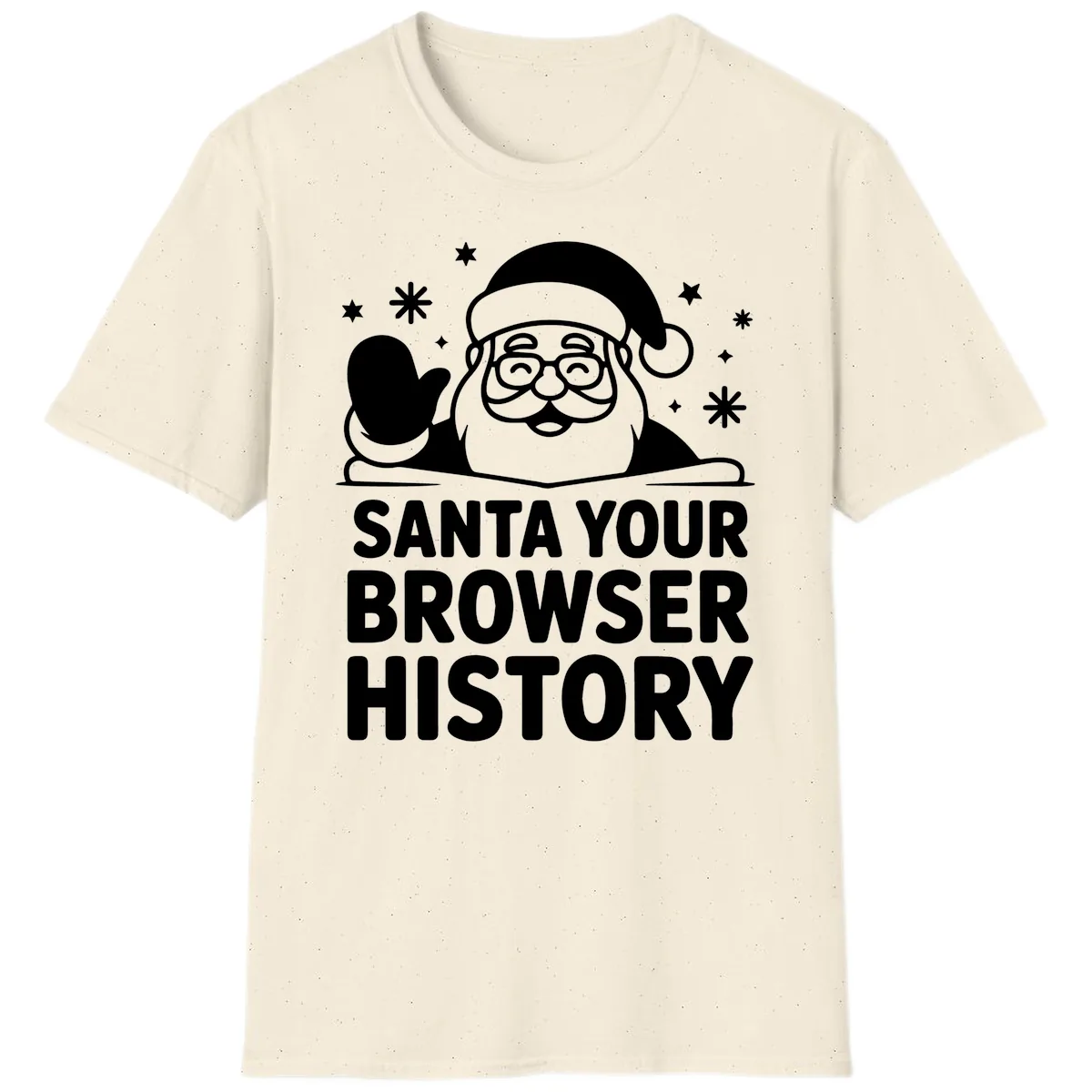 Santa Your Browser History Graphic T-Shirt in Natural