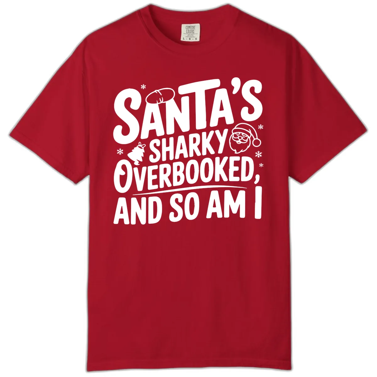 Santa's Sharky Overbooked Comfort Color in Red