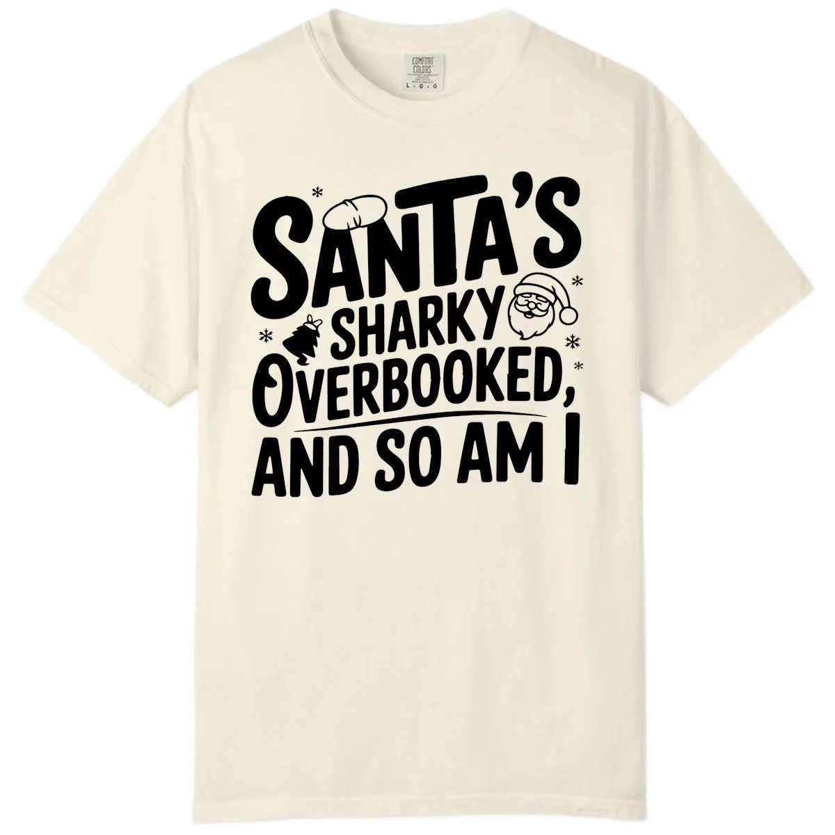 Santa's Sharky Overbooked Comfort Color in Ivory