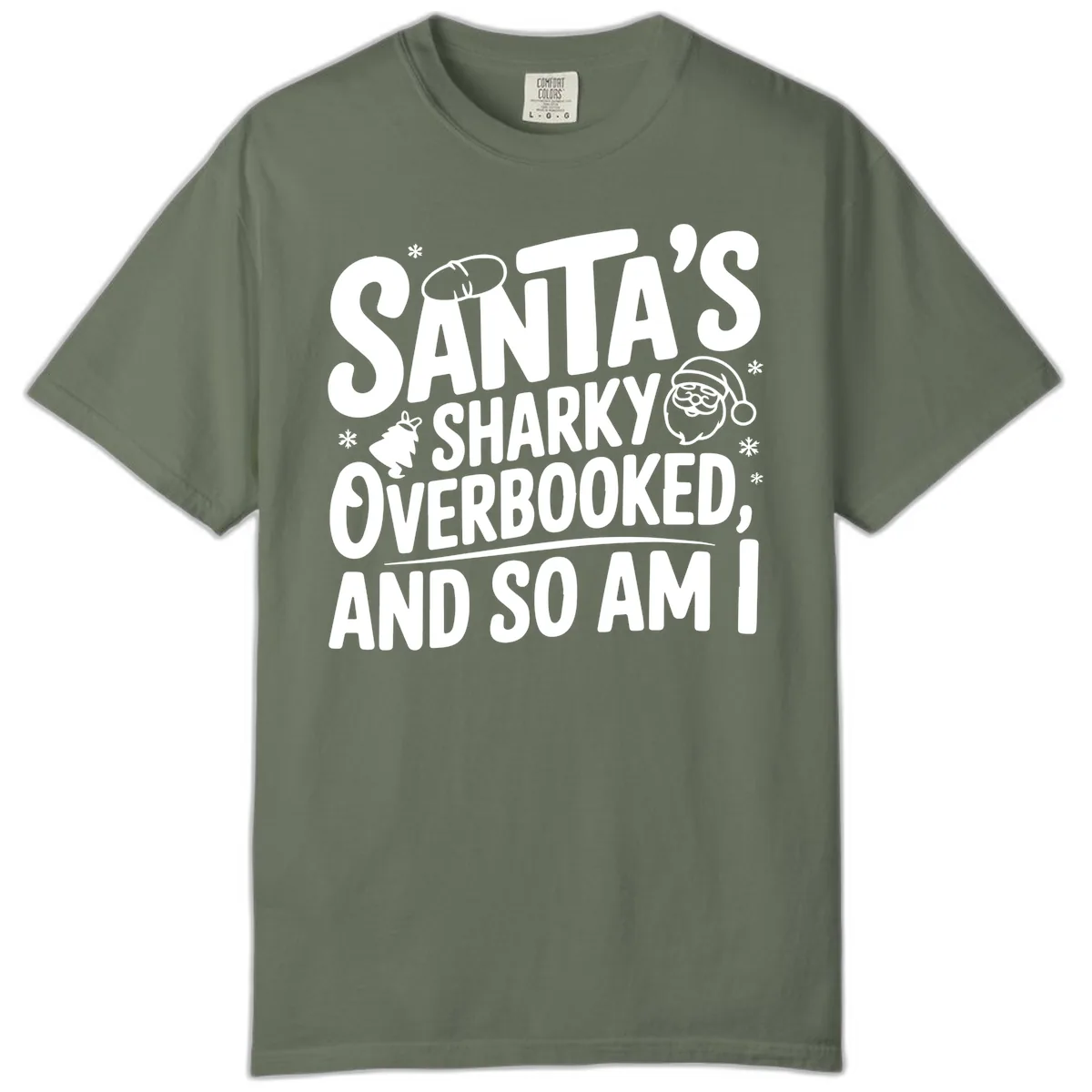 Santa's Sharky Overbooked Comfort Color in Moss