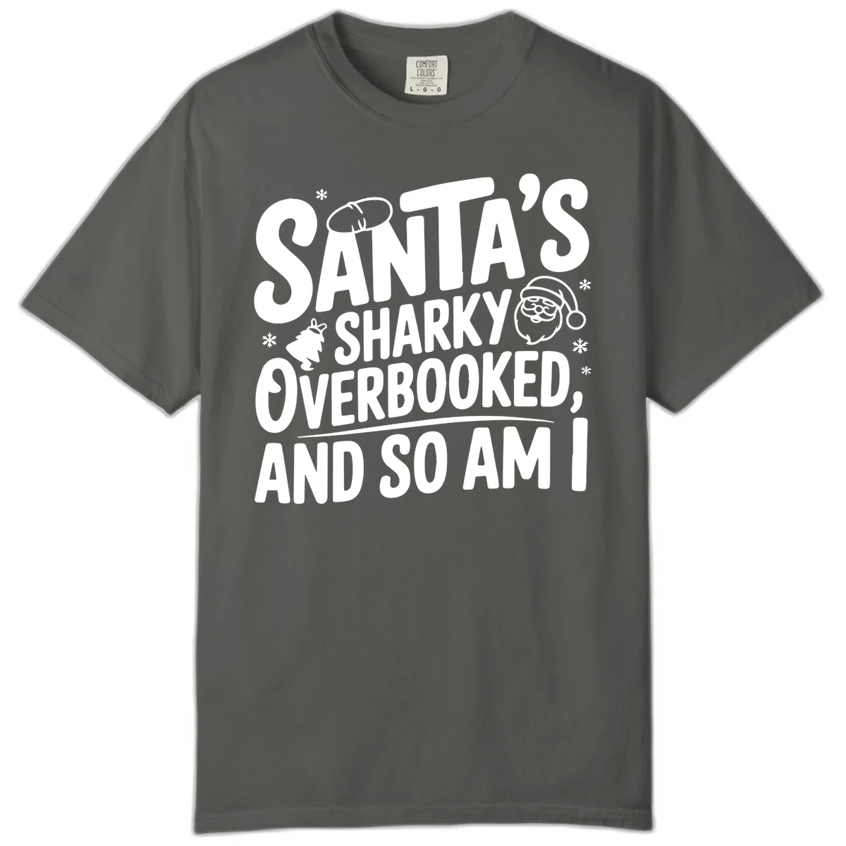 Santa's Sharky Overbooked Comfort Color in Pepper