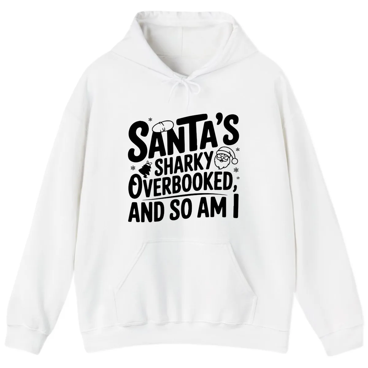 Santa's Sharky Overbooked Hoodie in White