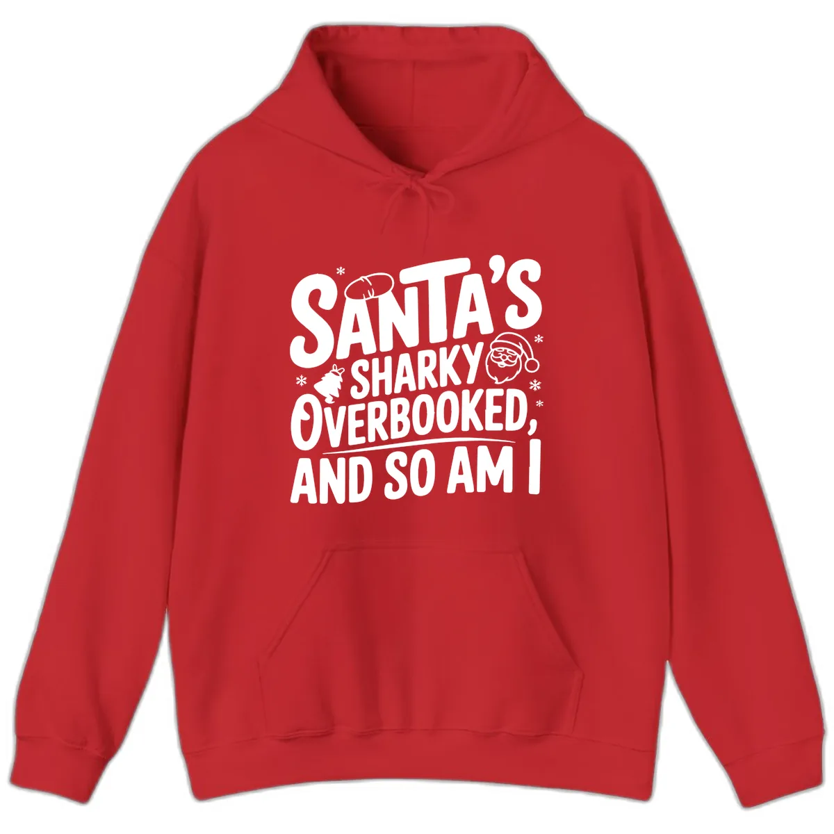 Santa's Sharky Overbooked Hoodie in Red