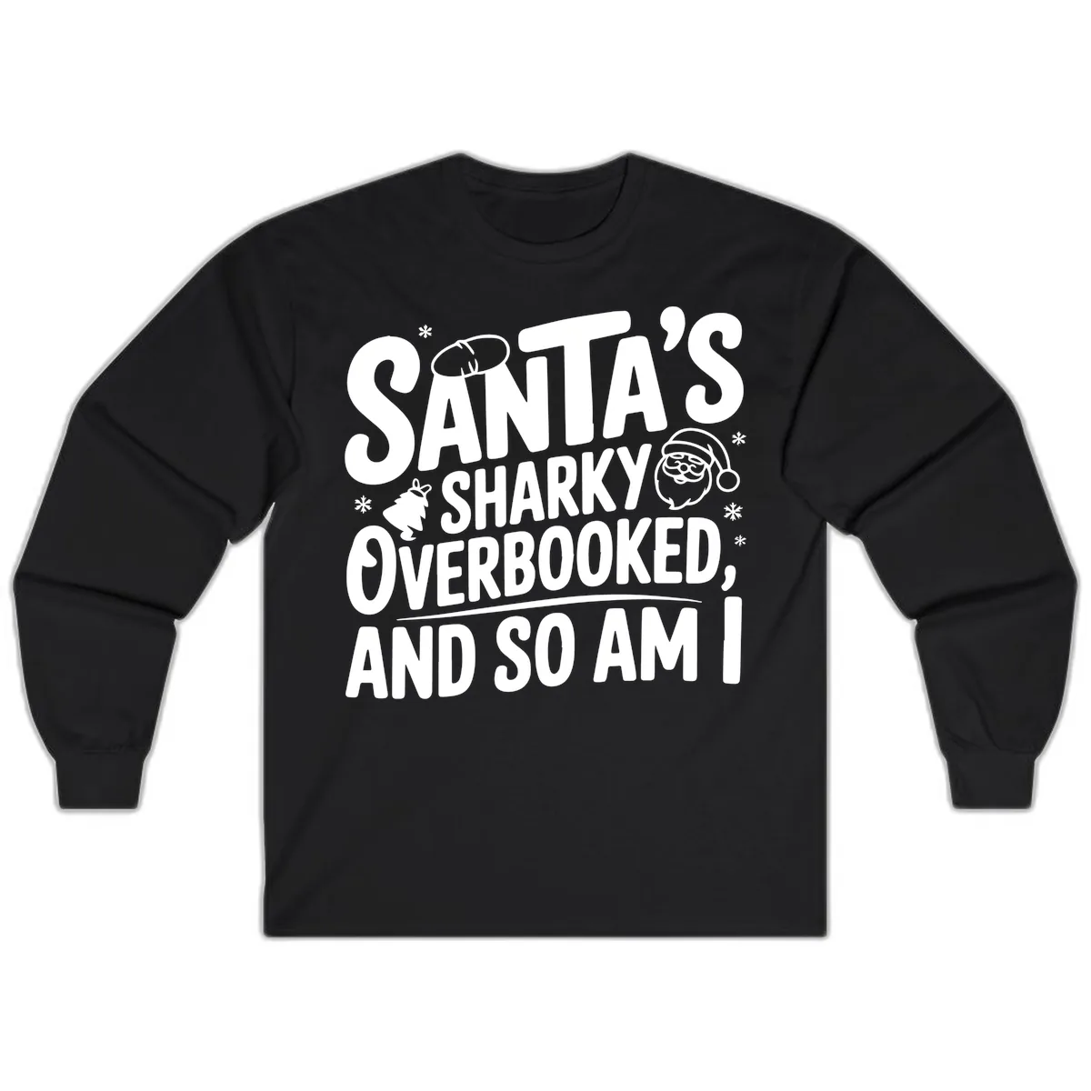 Santa's Sharky Overbooked Long Sleeve in Black
