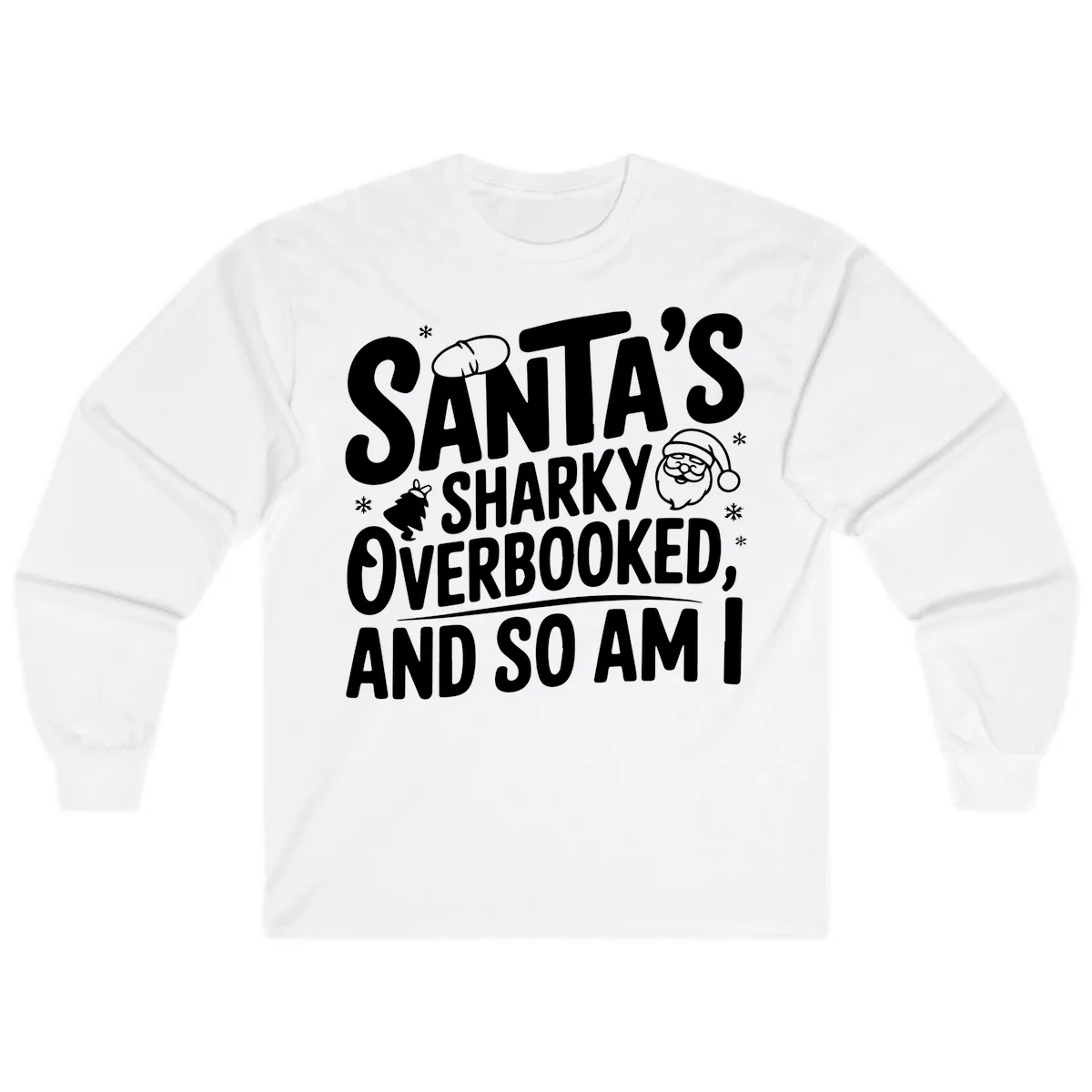 Santa's Sharky Overbooked Long Sleeve in White