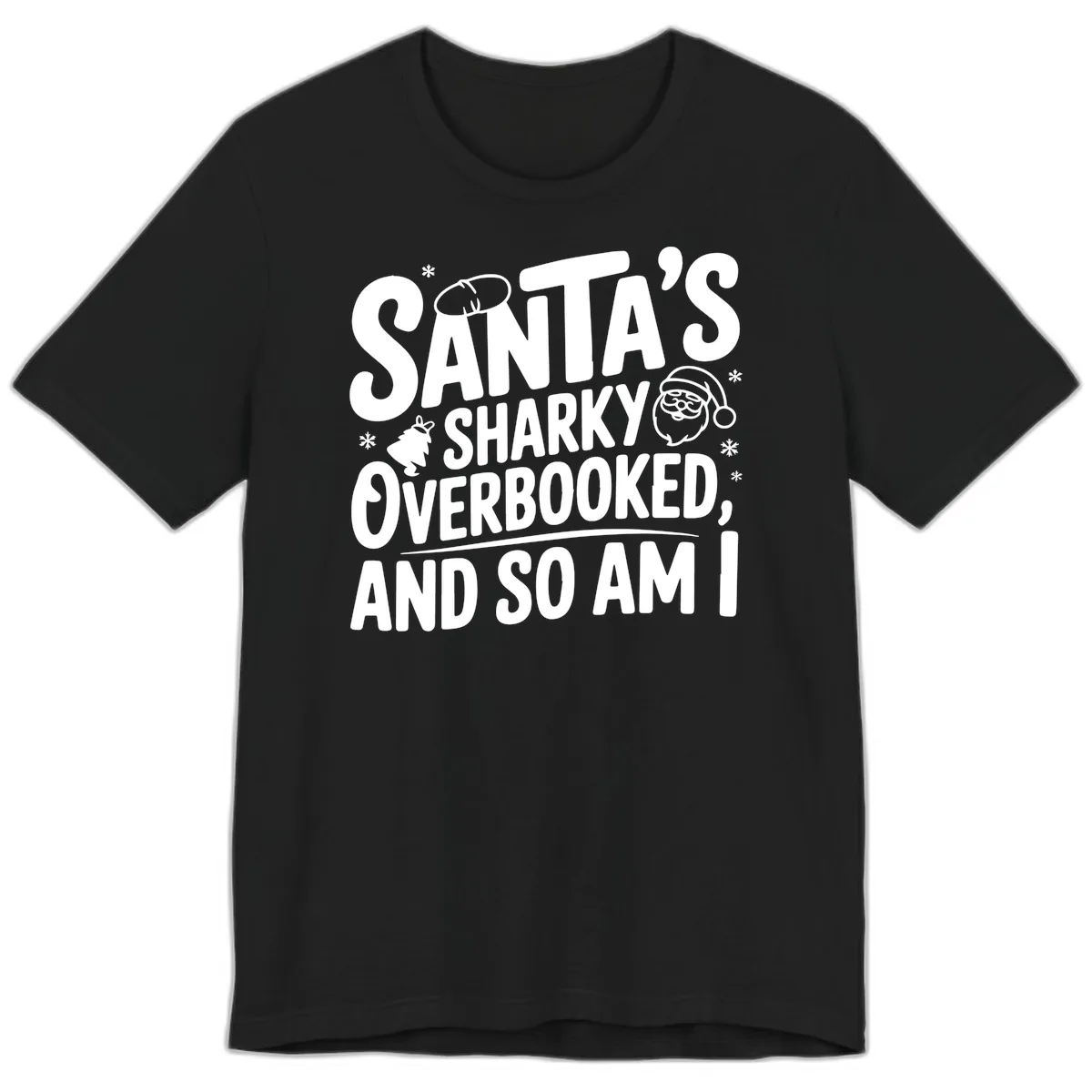 Santa's Sharky Overbooked Premium T-Shirt in Black