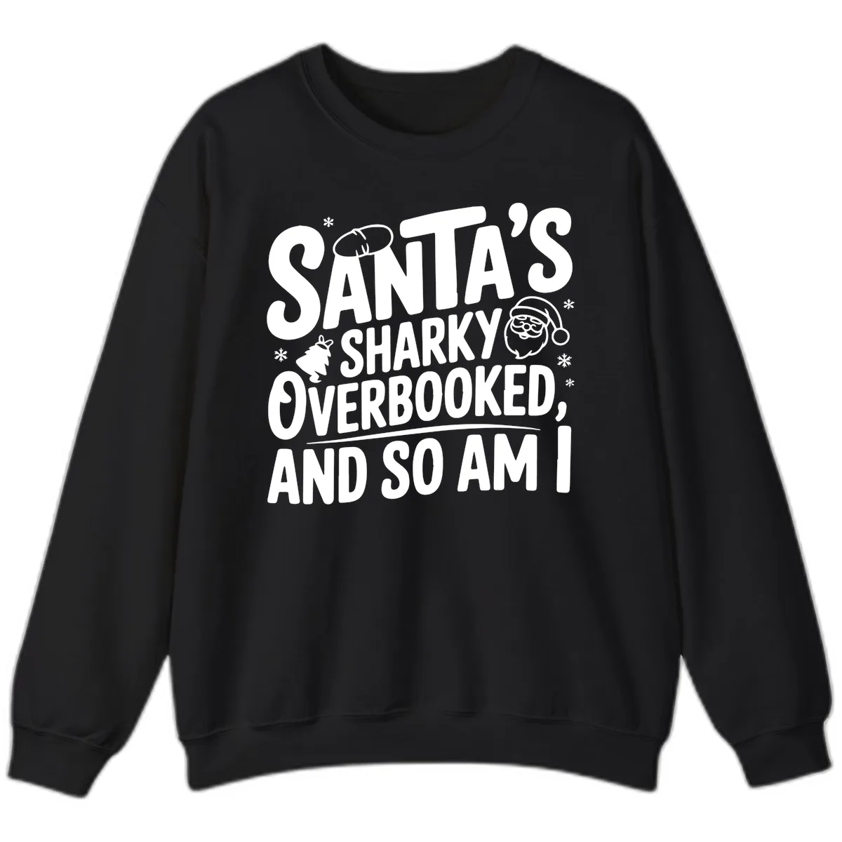 Santa's Sharky Overbooked Sweatshirt in Black