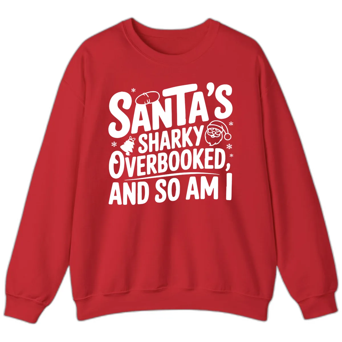 Santa's Sharky Overbooked Sweatshirt in Red