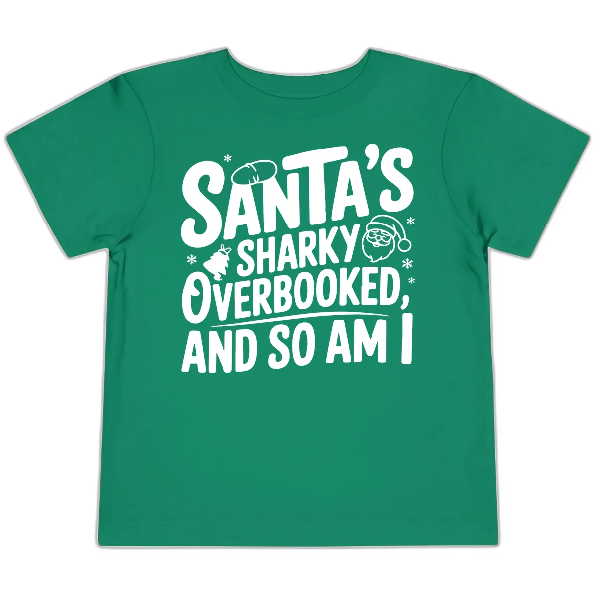 Santa's Sharky Overbooked Toddler T-Shirt in Kelly