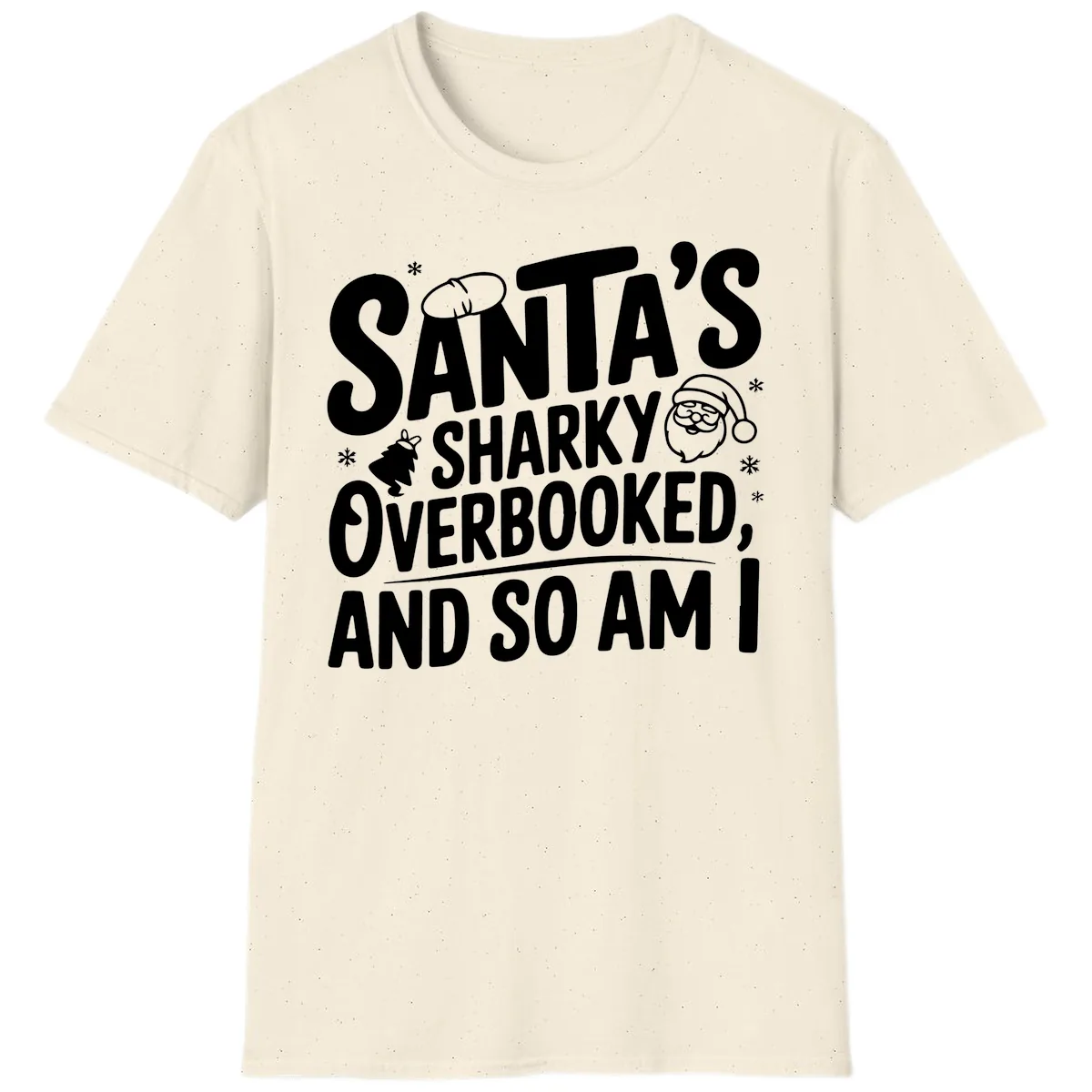 Santa's Sharky Overbooked T-Shirt in Natural