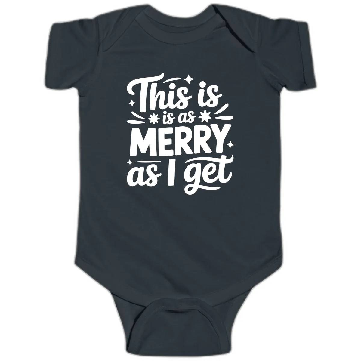 This Is As Merry As I Get Baby Onesie in Black