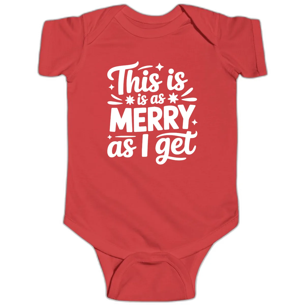 This Is As Merry As I Get Baby Onesie in Red