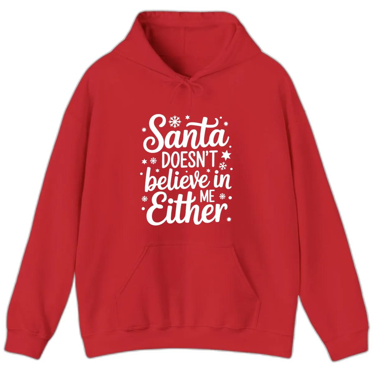 Santa Doesn't Believe In Me Hoodie in Red