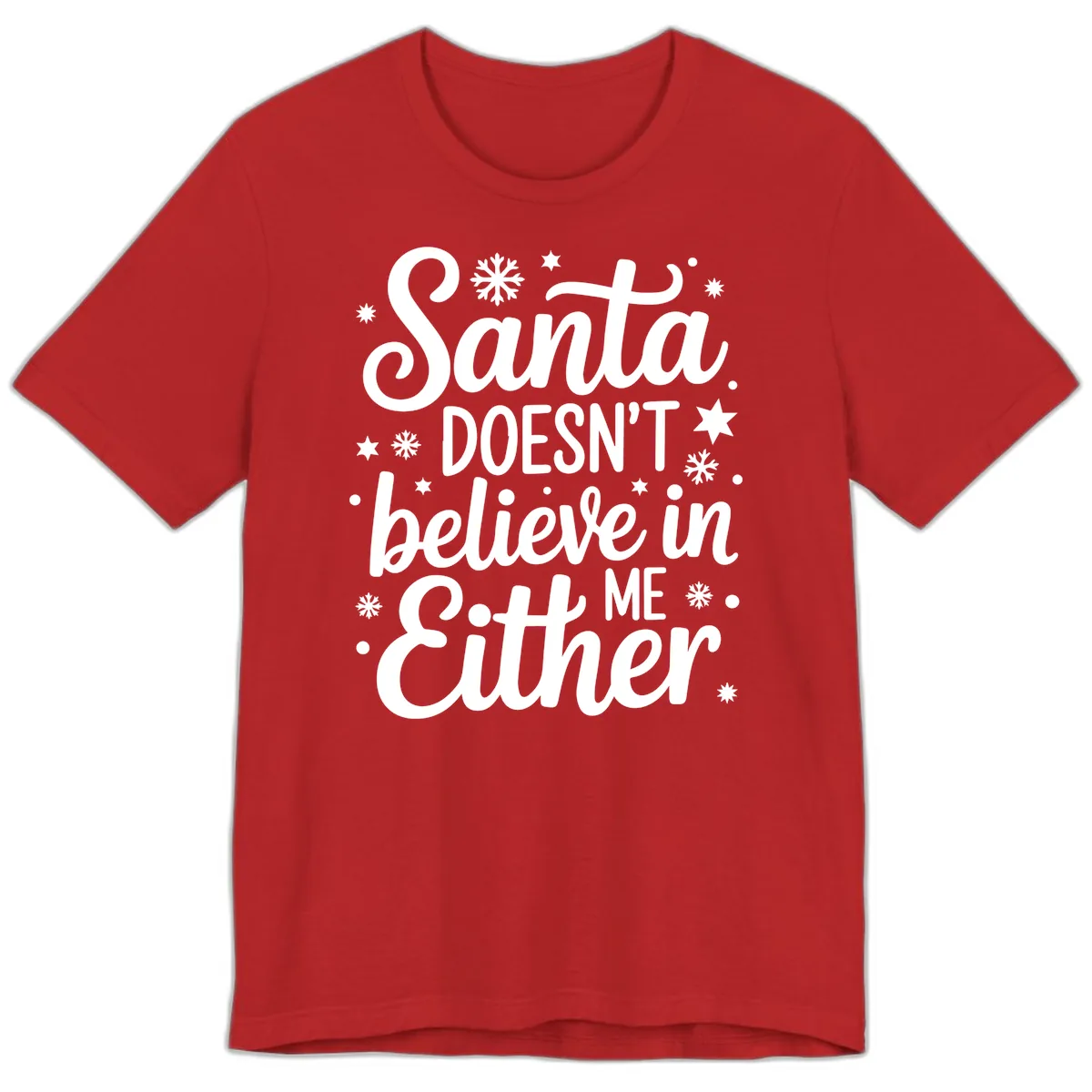 Santa Doesn't Believe In Me Premium T-Shirt in Red