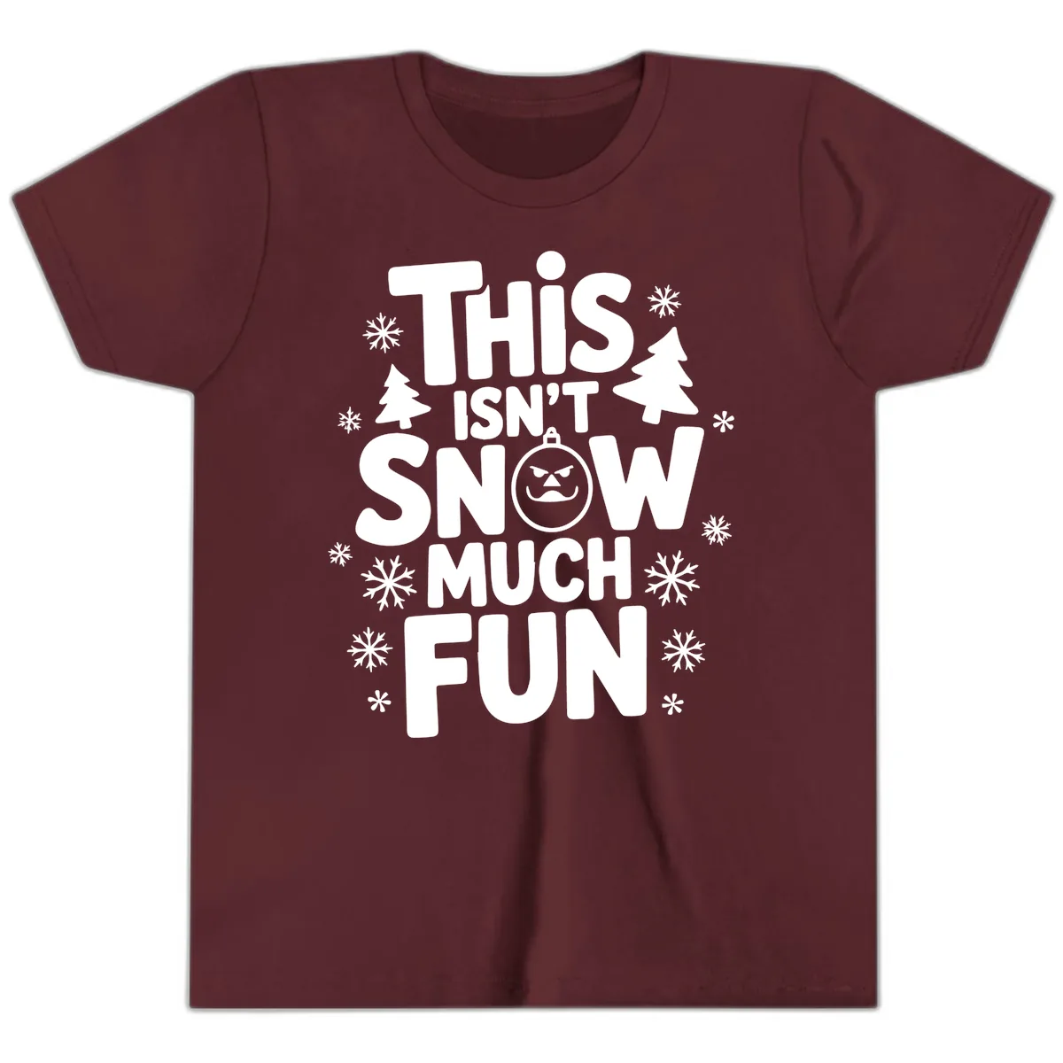 This Isn't Snow Much Fun Youth T-Shirt in Maroon