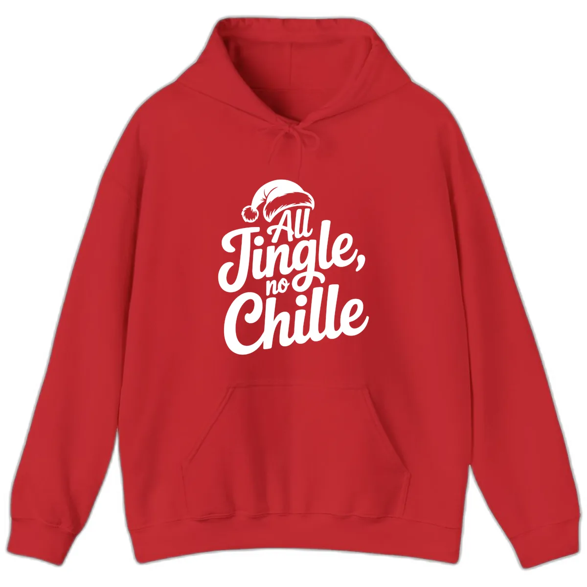 All Jingle No Chille Typography Hoodie in Red