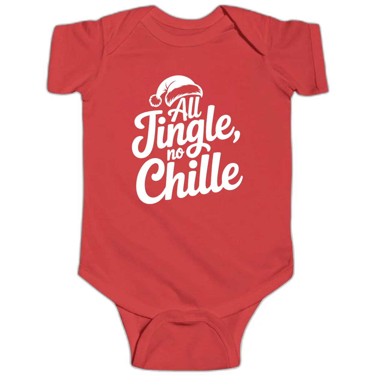 All Jingle No Chille Typography Baby Onesie in Red