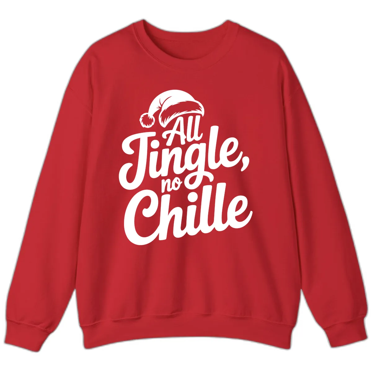 All Jingle No Chille Typography Sweatshirt in Red