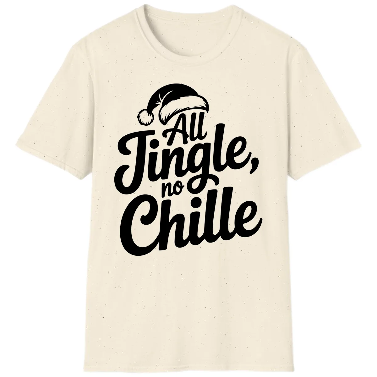 All Jingle No Chille Typography T-Shirt in Natural