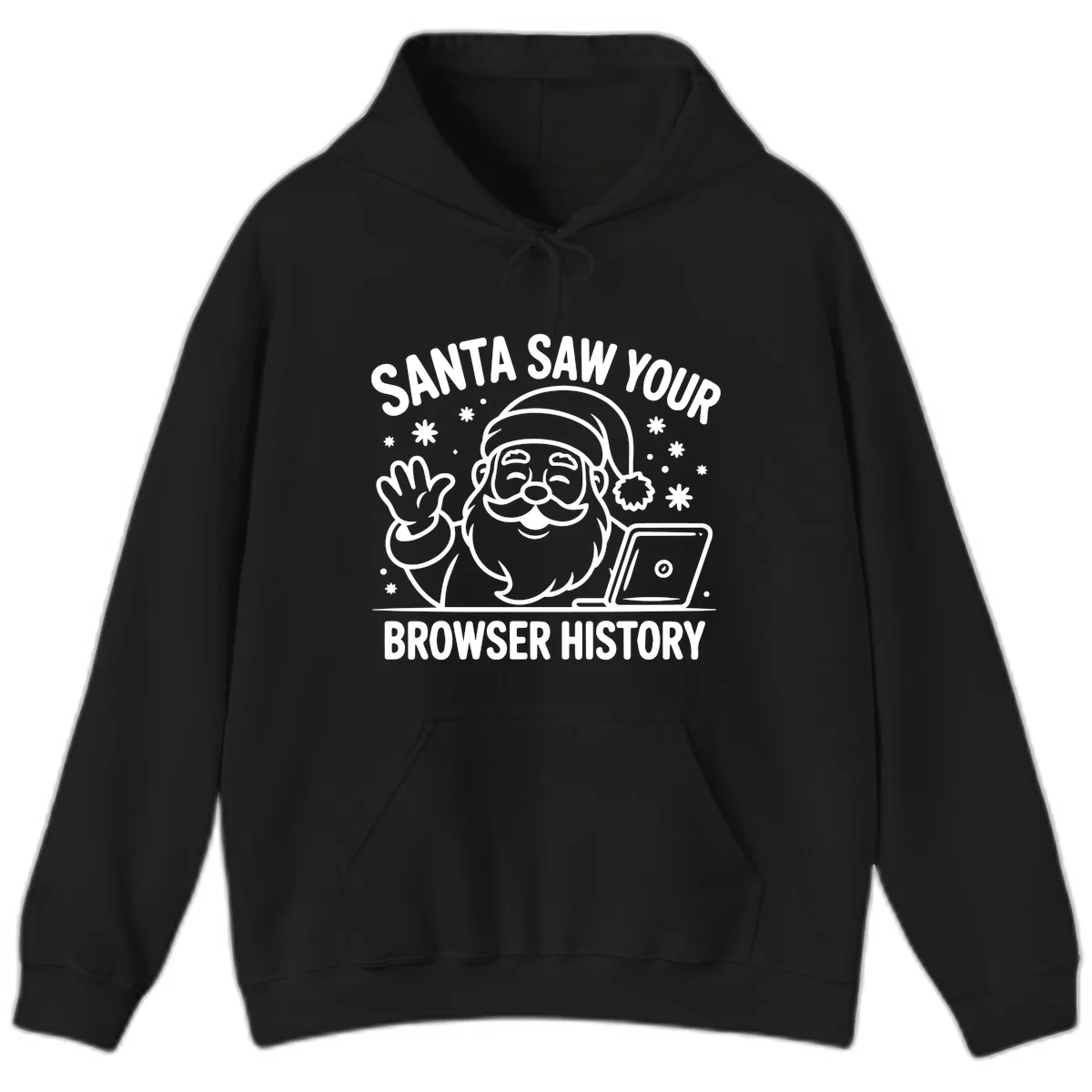 Santa Saw Your Browser History Hoodie in Black