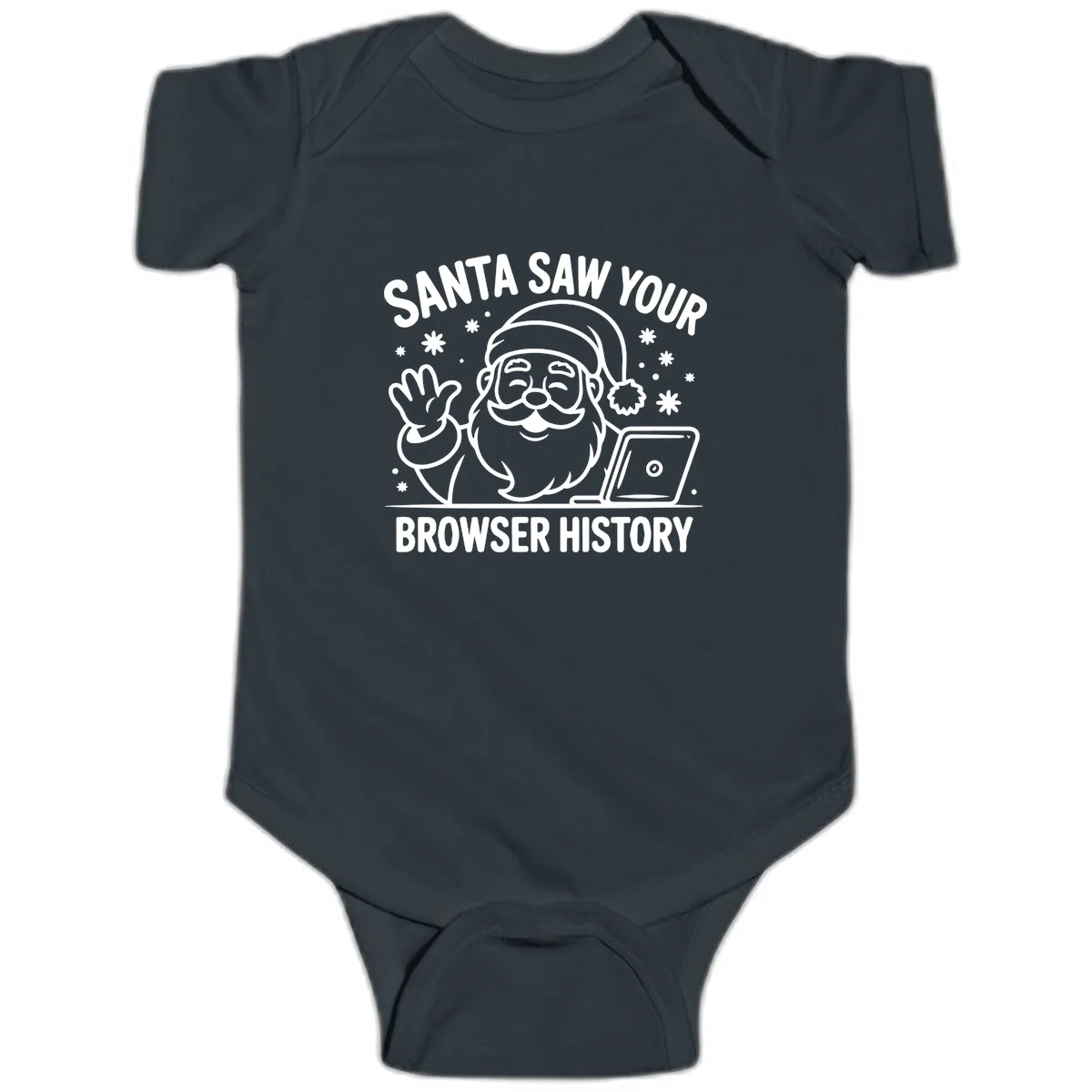 Santa Saw Your Browser History Baby Onesie in Black