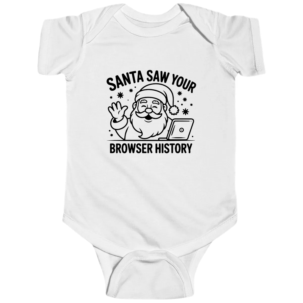 Santa Saw Your Browser History Baby Onesie in White