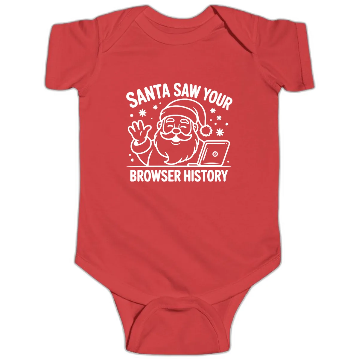 Santa Saw Your Browser History Baby Onesie in Red
