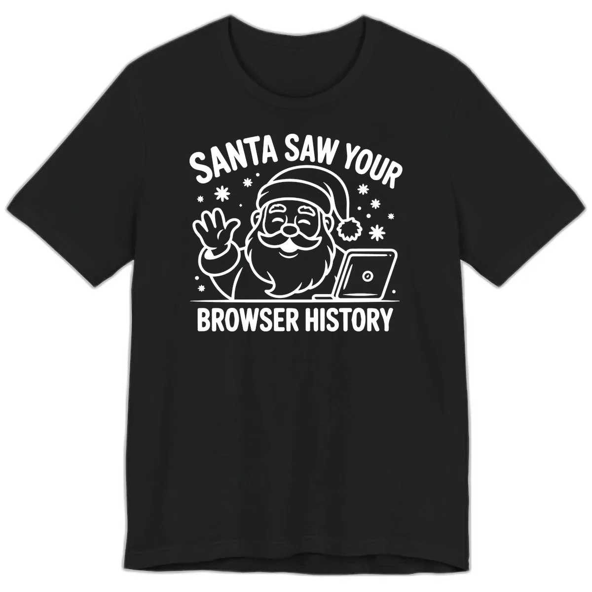 Santa Saw Your Browser History Premium T-Shirt in Black