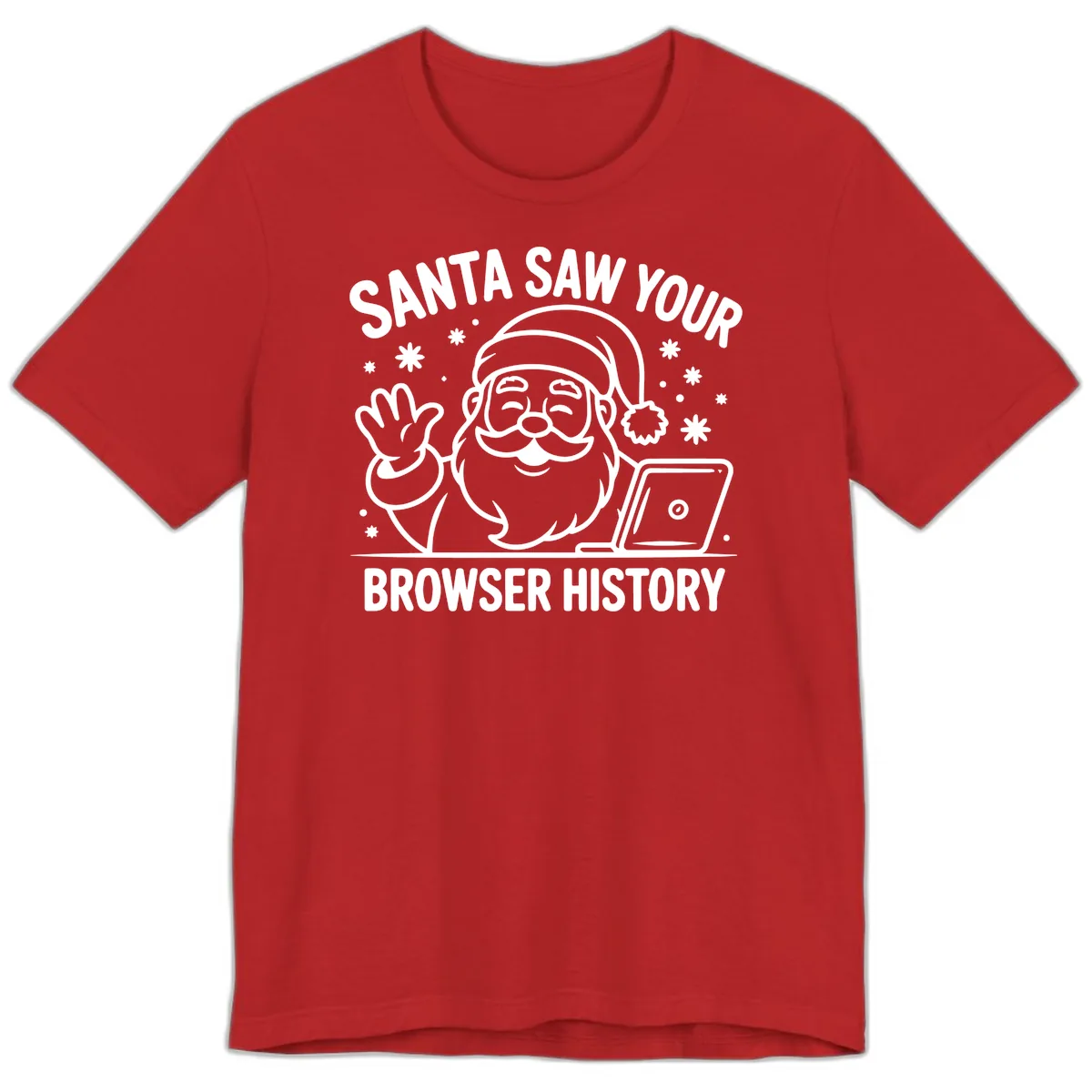Santa Saw Your Browser History Premium T-Shirt in Red
