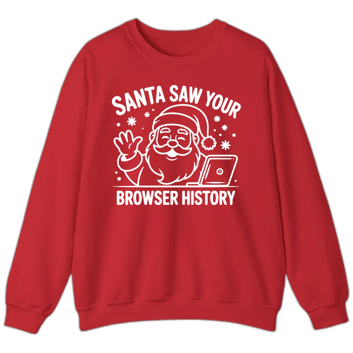 Santa Saw Your Browser History Sweatshirt in Red