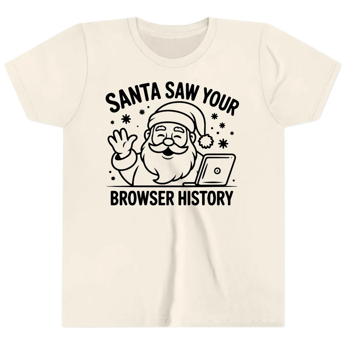 Santa Saw Your Browser History Youth T-Shirt in Natural