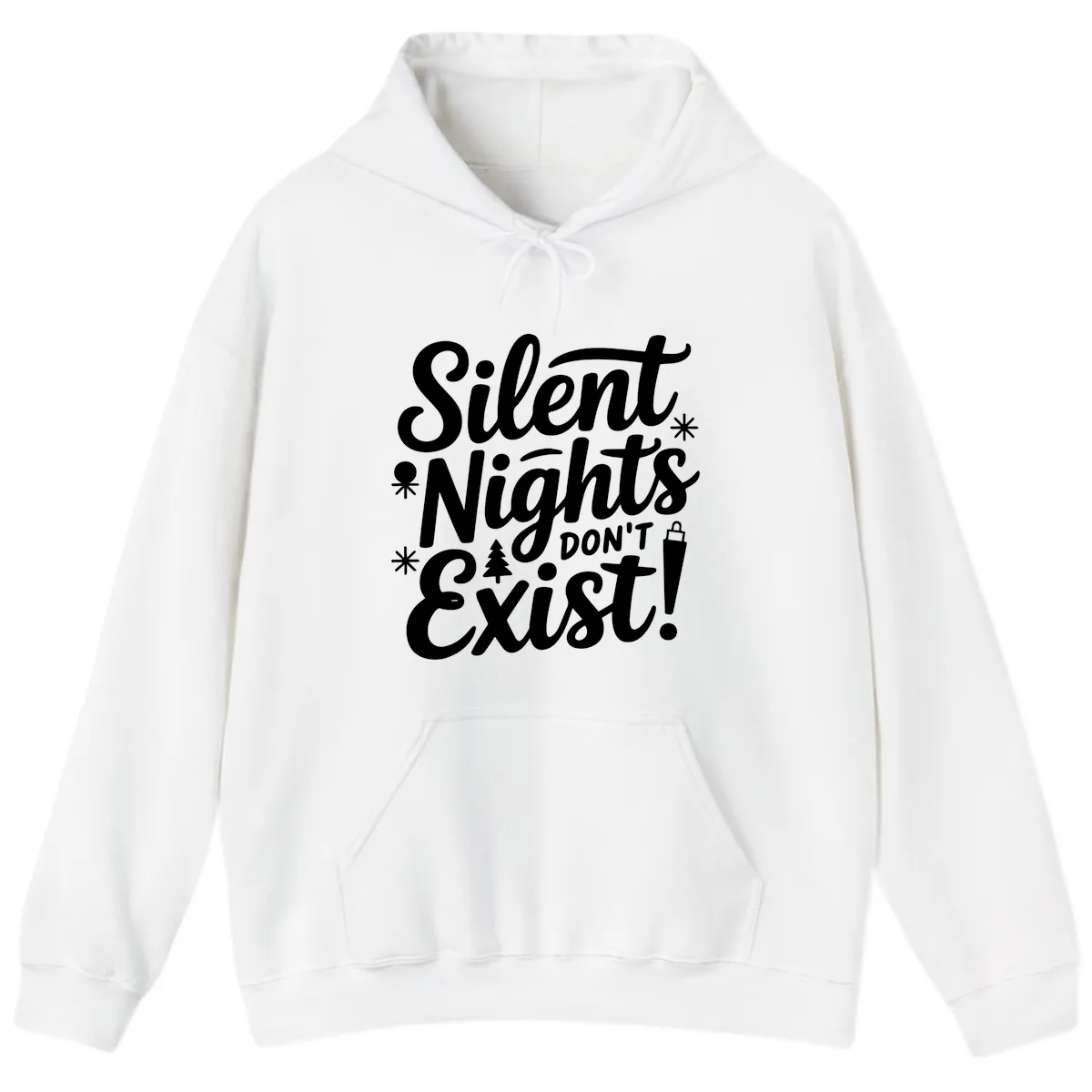 Silent Nights Don't Exist Hoodie in White