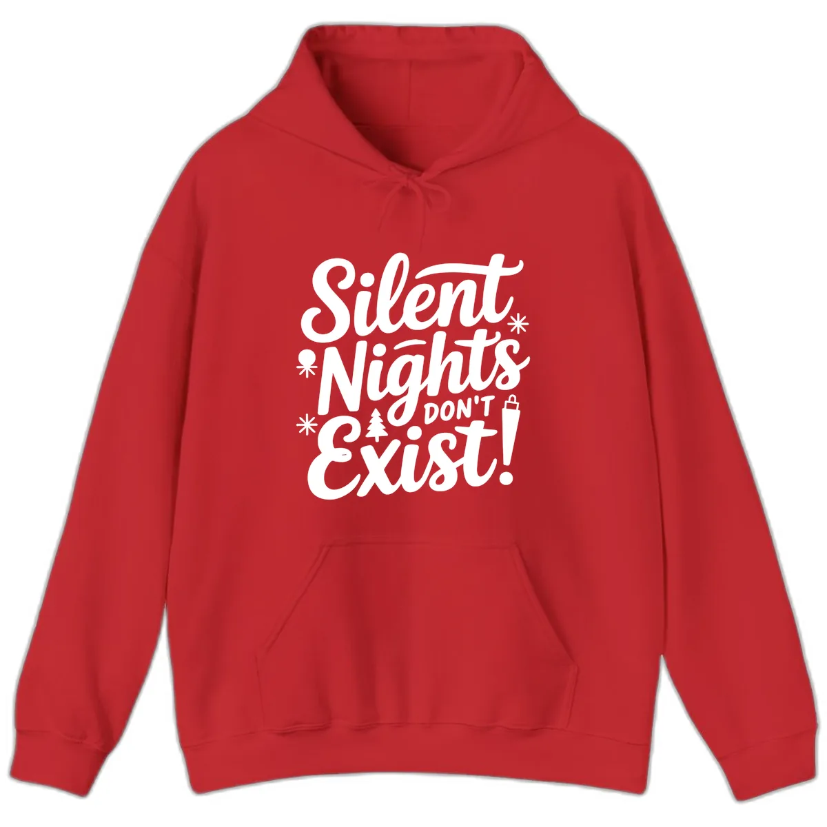 Silent Nights Don't Exist Hoodie in Red