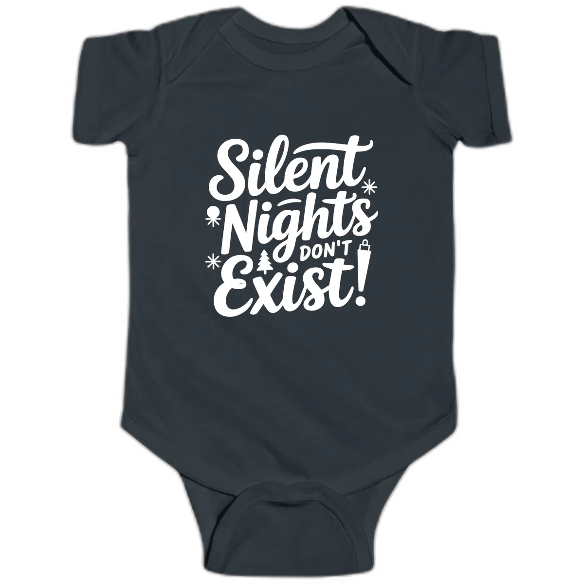 Silent Nights Don't Exist Baby Onesie in Black