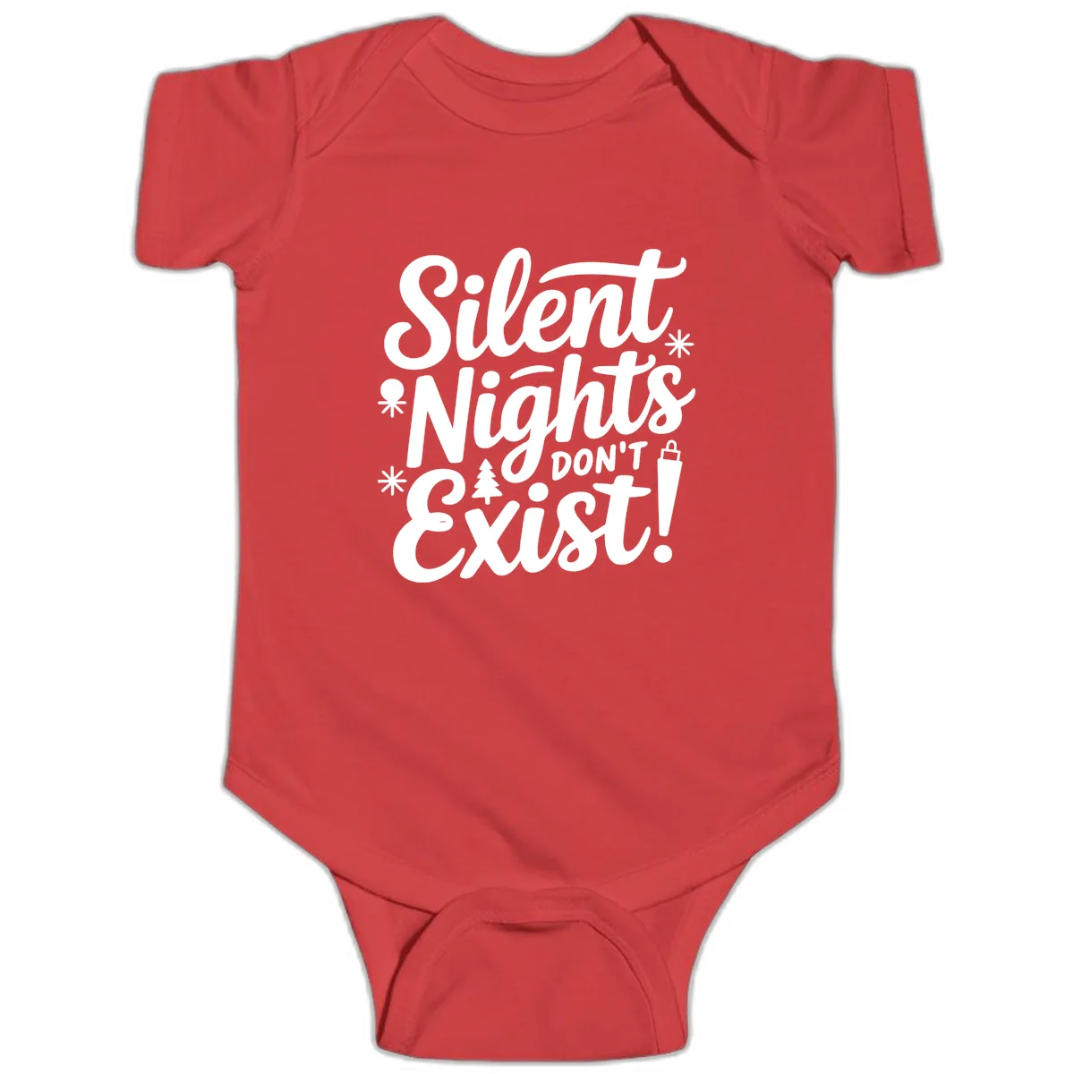 Silent Nights Don't Exist Baby Onesie in Red
