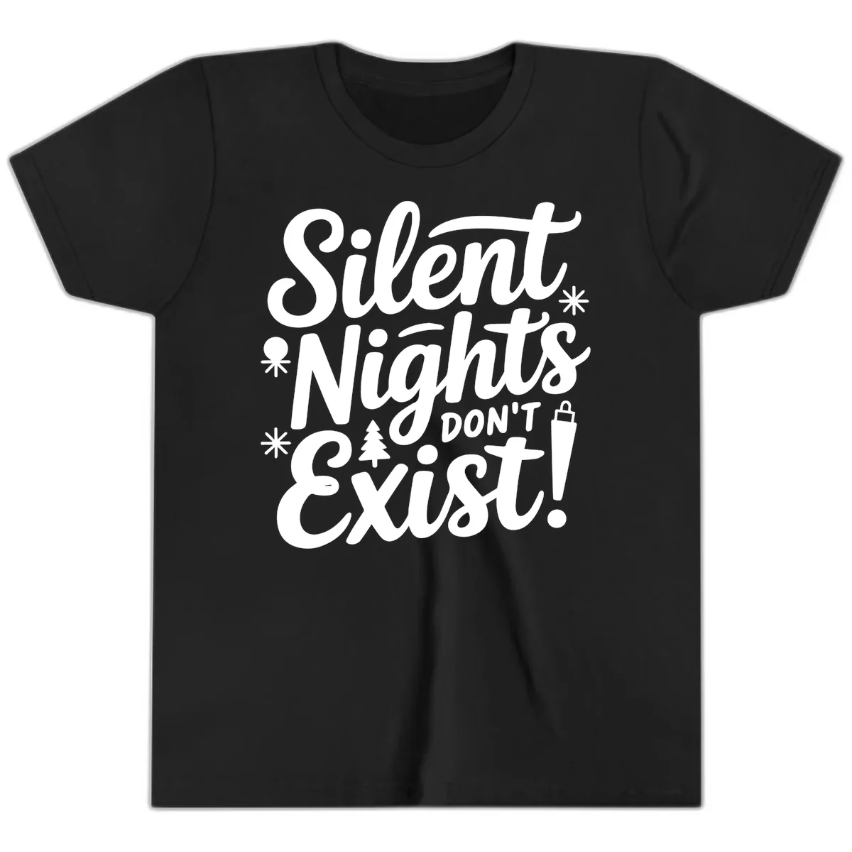 Silent Nights Don't Exist Youth T-Shirt in Black