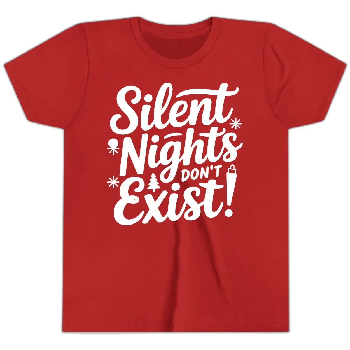 Silent Nights Don't Exist Youth T-Shirt in Red