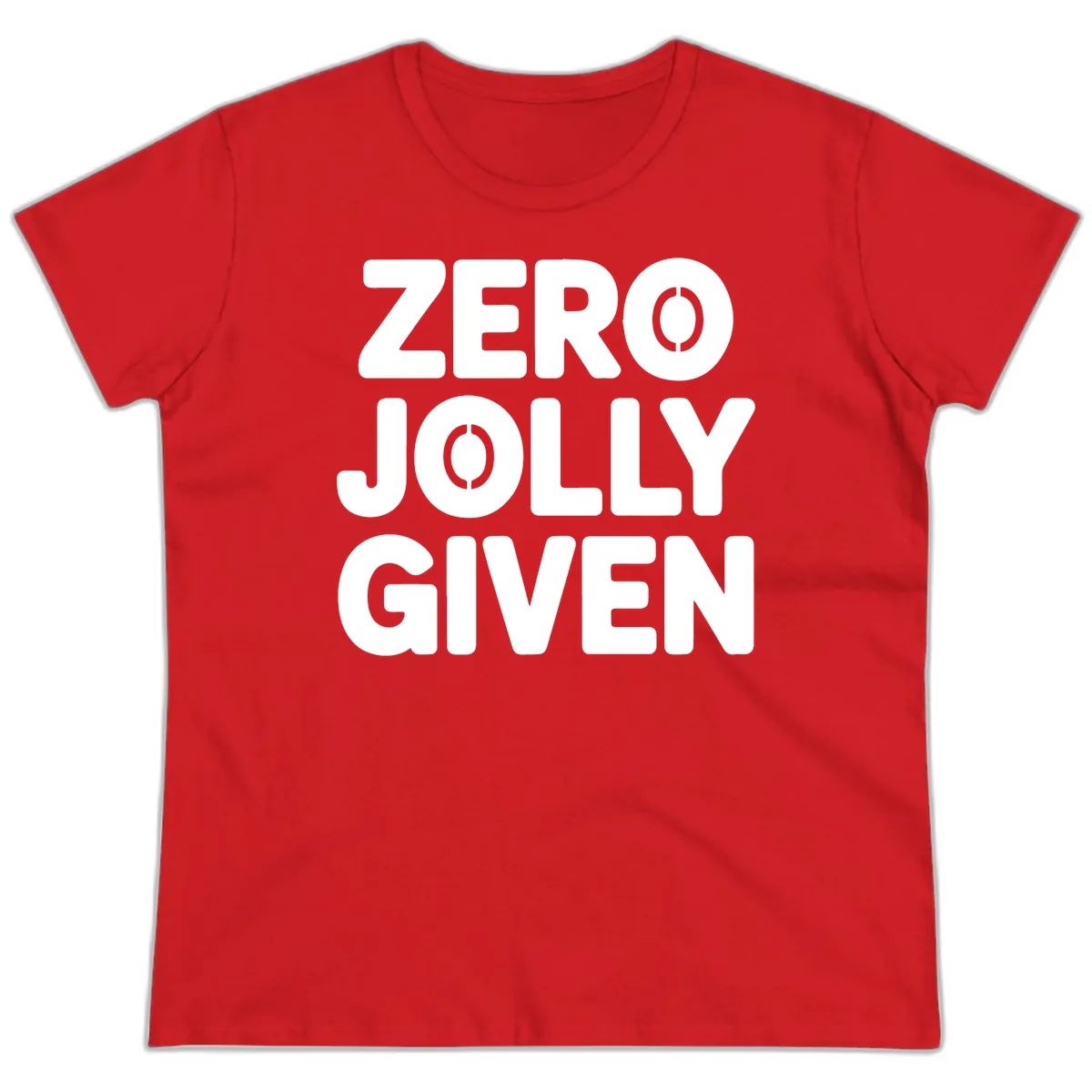 Zero Jolly Given Typography Ladies Tee in Red