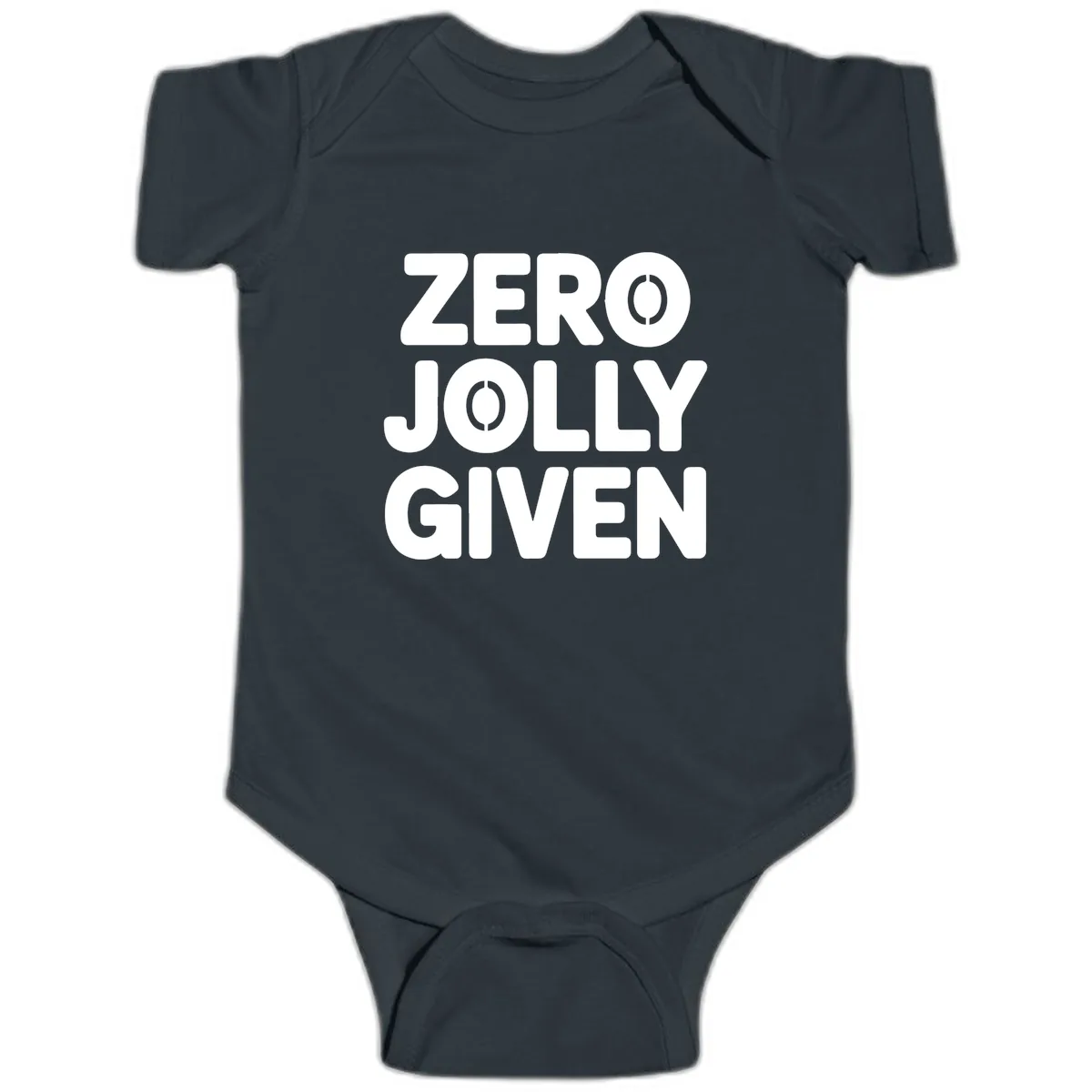 Zero Jolly Given Typography Baby Onesie in Black