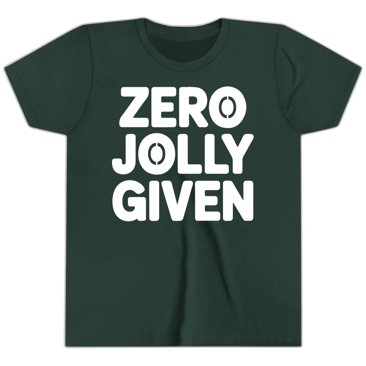 Zero Jolly Given Typography Youth T-Shirt in Forest