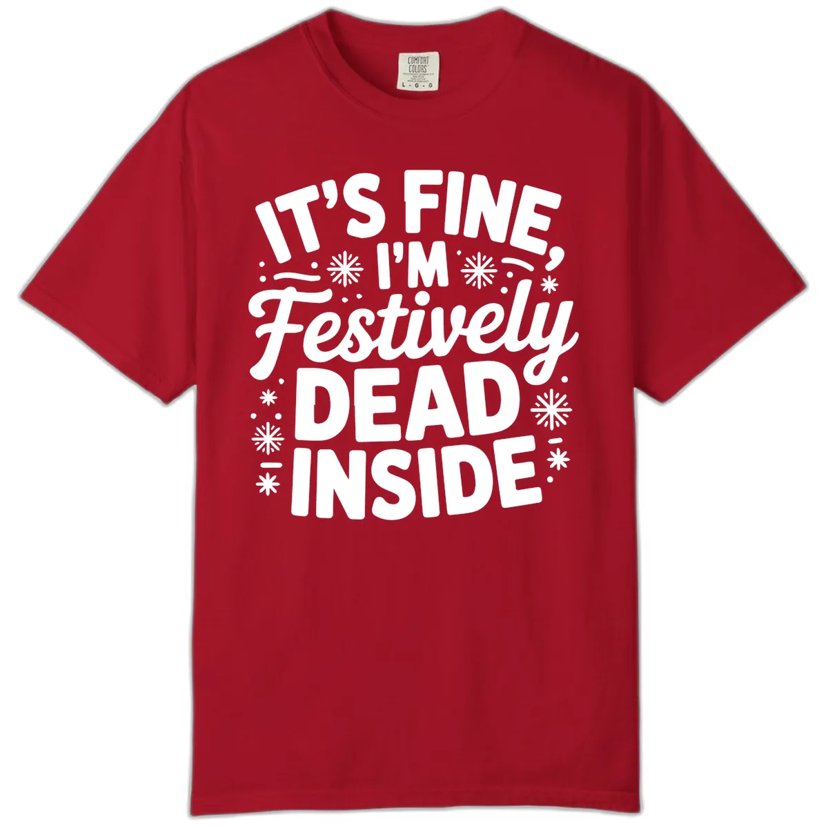 Festively Dead Inside Typography Comfort Color in Red