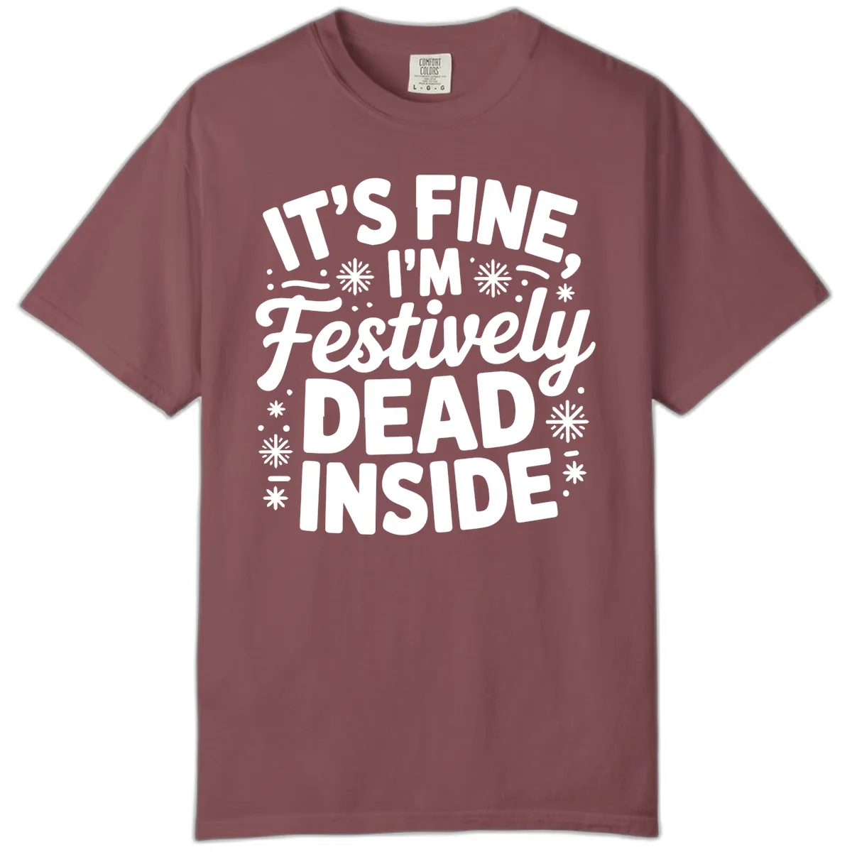 Festively Dead Inside Typography Comfort Color in Brick