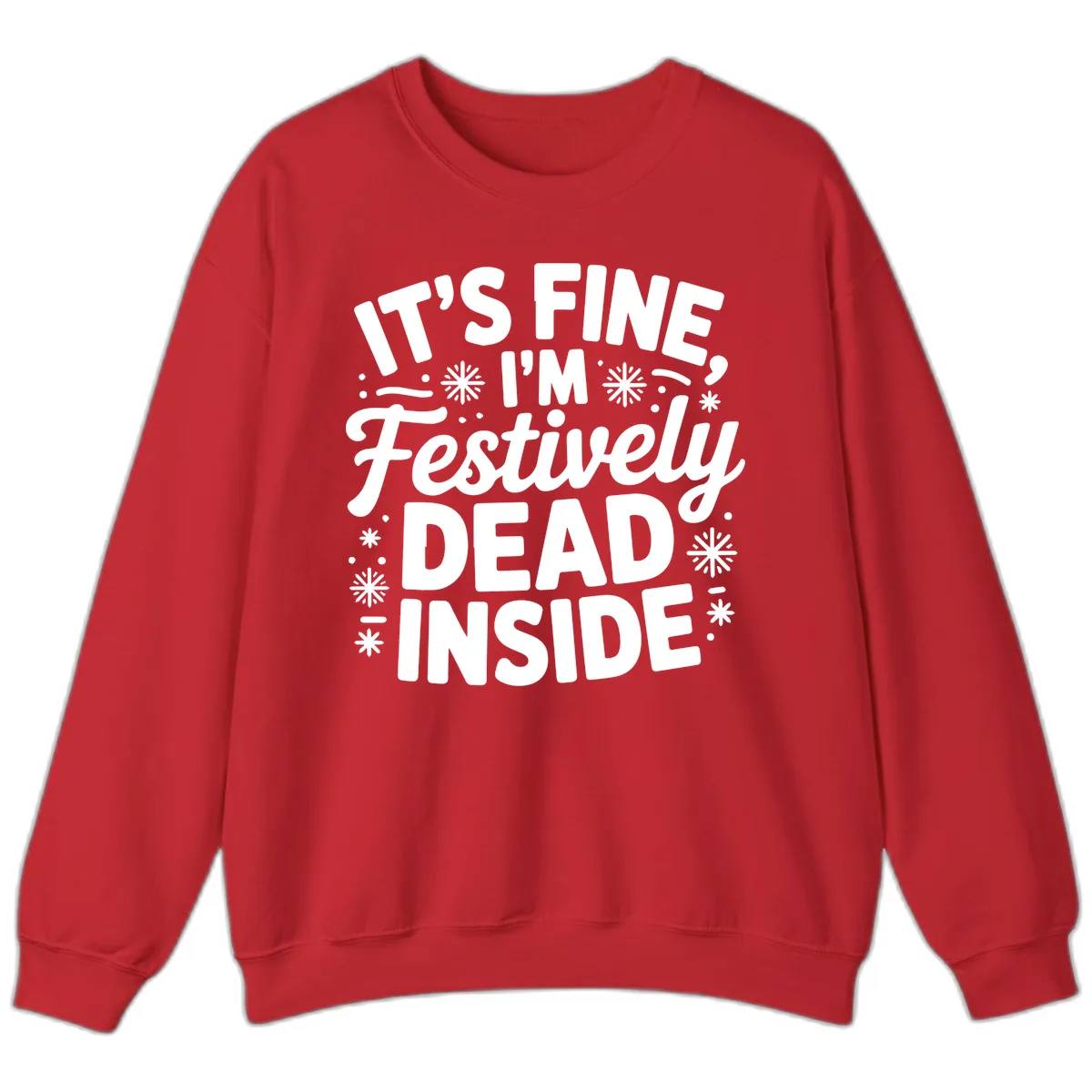 Festively Dead Inside Typography Sweatshirt in Red