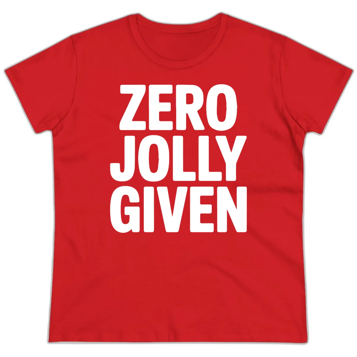 Zero Jolly Given Typography Ladies Tee in Red