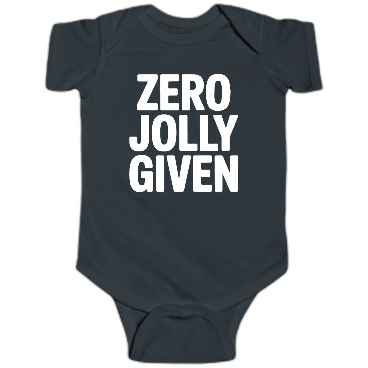 Zero Jolly Given Typography Baby Onesie in Black