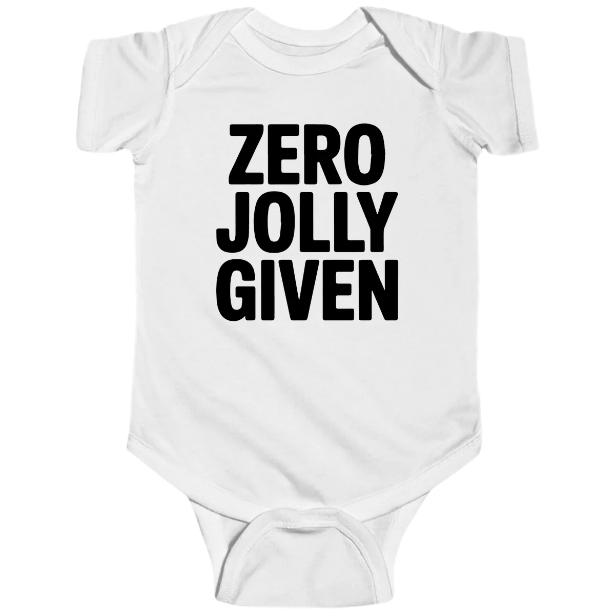 Zero Jolly Given Typography Baby Onesie in White
