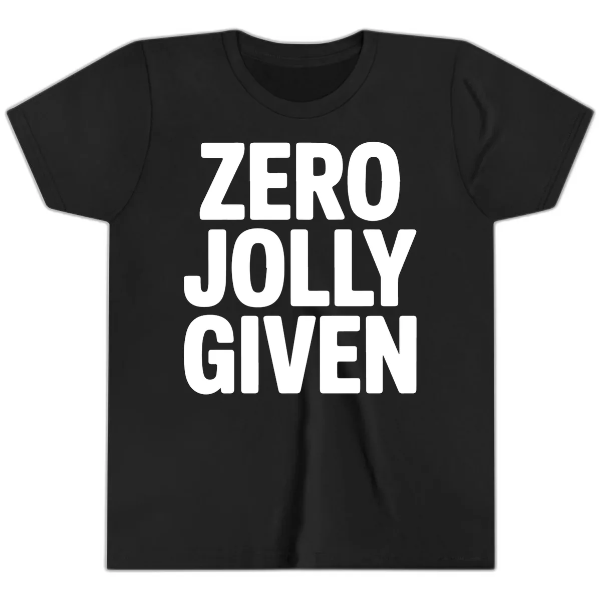 Zero Jolly Given Typography Youth T-Shirt in Black