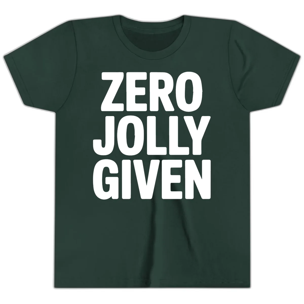 Zero Jolly Given Typography Youth T-Shirt in Forest