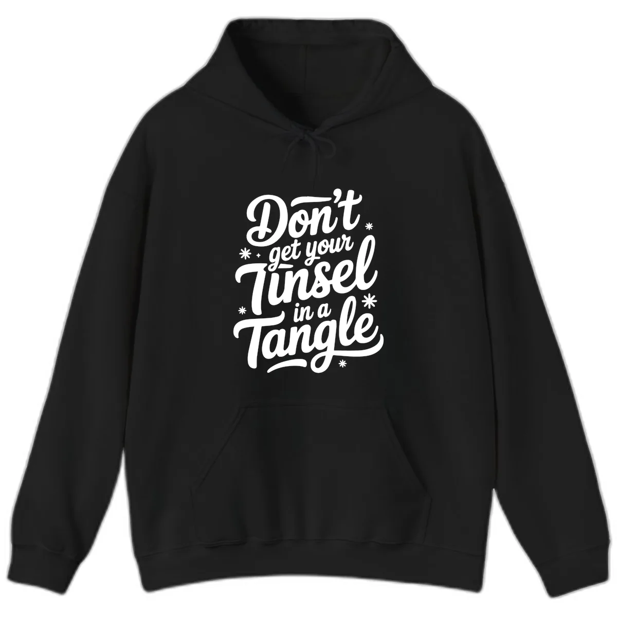 Don't Get Your Tinsel In A Tangle Hoodie in Black