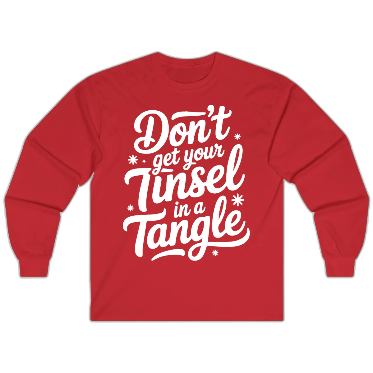 Don't Get Your Tinsel In A Tangle Long Sleeve in Red